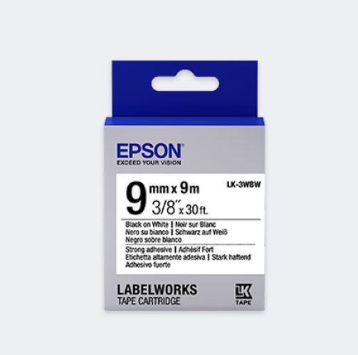 EPSON LABEL CARTRIDGE STRONG ADHESIVE LK-3WB BLACKWHITE 9MM (9M)