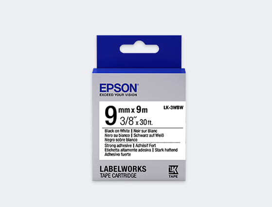 EPSON LABEL CARTRIDGE STRONG ADHESIVE LK-3WB BLACKWHITE 9MM (9M)