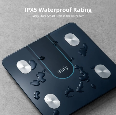 Eufy Smart Scale P2 B2B T9148K11 Black - IPX5 Waterproof Rating Feature